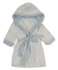 Bílo-modrý chlupatý župan s hvězdičkami a kapucí Mothercare