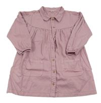 Starorůžové plátěné košilové šaty Next 