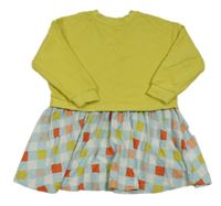 Žluto-kostkované teplákovo/bavlněné šaty John Lewis