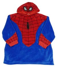 Safírovo-červená chlupatá oversize mikina se Spider-manem a kapucí Marvel