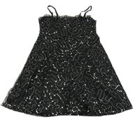 Černé síťované šaty s flitry Party girls