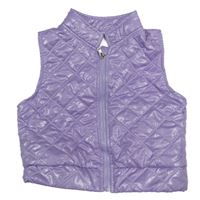 Fialová šusťáková prošívaná zateplená vesta 