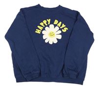 Tmavomodrá mikina s květem a nápisem John Lewis