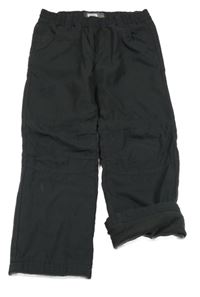 Antracitové šusťákové podšivé kalhoty C&A