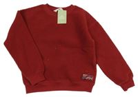 Nové - Červená huňatá mikina H&M