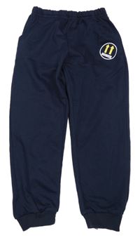 Tmavomodré tepláky s potiskem 