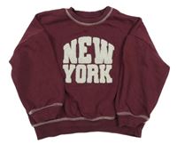 Vínová oversize mikina s nápisem George 