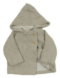 Šedý propínací podšitý svetr s kapucí Cyrillus