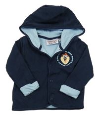 Tmavomodrá propínací mikina s potiskem a kapucí zn.Looney Tunes