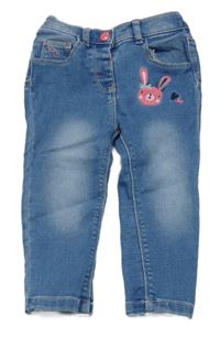 Světlemodré elastické rifle s králíčkem Denim 