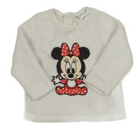 Bílá chlupatá mikina s Mickeym Disney