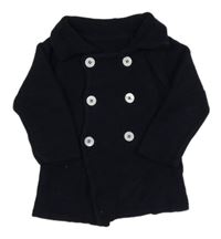 Tmavomodrý propínací svetr s límečkem Alan