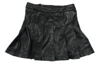 Černá koženková skládaná sukně M&S