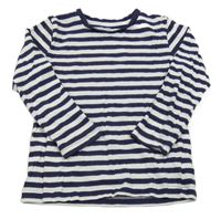 Tmavomodro-bílé pruhované triko Mothercare 