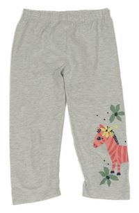 Šedé melírované capri legíny se zebrou Kids
