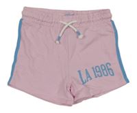 Světlerůžové teplákové kraťasy s nápisem Alive