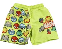 Neonově zelené plážové kraťasy se superhrdiny Primark 