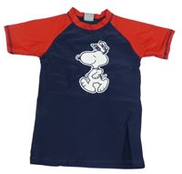 Tmavomodro-červené UV tričko se Snoopym 