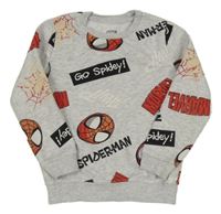 Šedá melírovaná mikina se Spider-manem Primark