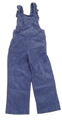 Modré manšestrové laclové kalhoty s volánky M&S