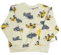 Béžová oversize mikina s auty a jeepy zn. PRIMARK