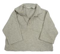 Světlebéžovo/šedé melírované žebrované úpletové mikinotriko s límečkem H&M