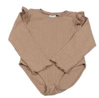 Světlehnědé melírované žebrované body s volánky ZARA