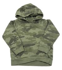 Khaki army mikina s kapsou a kapucí M&Co