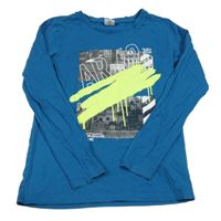 Petrolejové triko s potiskem Chapter young