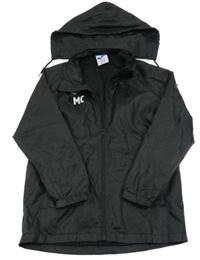 Černá šusťáková jarní bunda s logem a ukrývací kapucí JOMA