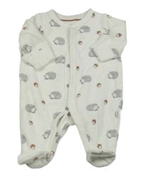 Bílý sametový overal s ježečky a žaludy C&A