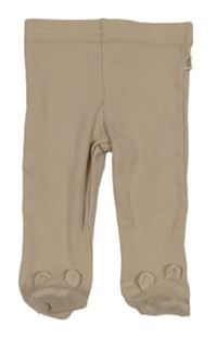 Béžové žebrované polodupky s medvídkem F&F