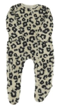 Smetanovo-černošedá vzorovaná chlupatá kombinéza Tu