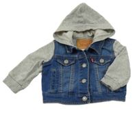 Modro-šedá riflovo/tepláková bunda s kapucí Levi´s