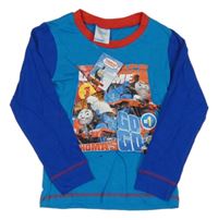 Nové - modro-safírovo-červené pyžamové triko s Thomasem 