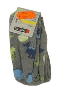 Nové - šedé melírované teplé punčocháče s dinosaury Ergee