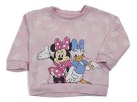 Světlerůžová mikina s Minnie a Daisy a srdíčky PRIMARK