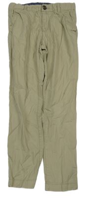Béžové chino plátěné kalhoty H&M