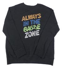 Černá mikina s nápisy a ovladačem H&M