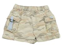 Béžové army plátěné cargo kraťasy M&S