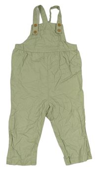 Světlezelené plátěné laclové kalhoty H&M