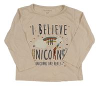 Pudrové triko s nápisem a duhou Jeff&Co