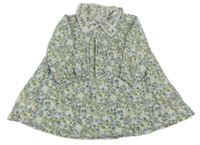 Bílé květované manšestrové šaty s límečkem M&S