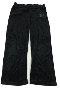 Černé sametové tepláky s korunkou Alive