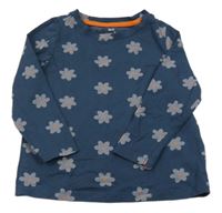 Tmavomodré květované triko TCM