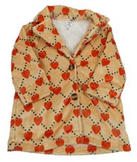 Světlehnědý károvaný chlupatý kabát se srdíčky Shein