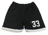 Černé sportovní kraťasy s číslem Shein