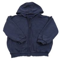 Tmavomodrá propínací oversize mikina s kapucí George