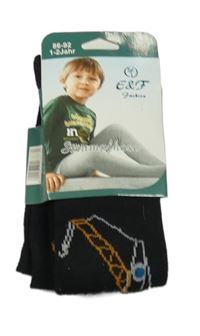 Nové - Černé punčocháče s jeřábem