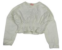 Smetanová crop lehká mikina